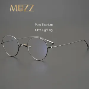 Muzz Unisex Full Rim Round Oval Titanium Frame Eyeglasses Mmmm1241