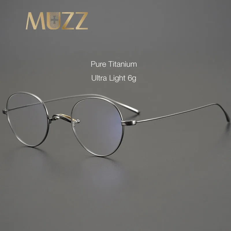 Muzz Unisex Full Rim Round Oval Titanium Frame Eyeglasses Mmmm1241