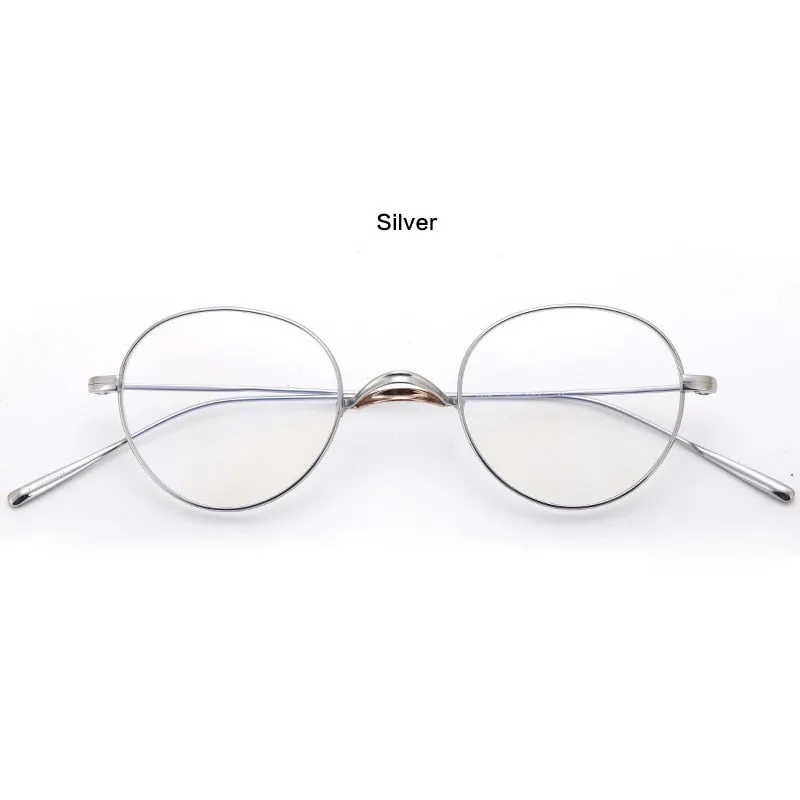 Muzz Unisex Full Rim Round Oval Titanium Frame Eyeglasses Mmmm1241