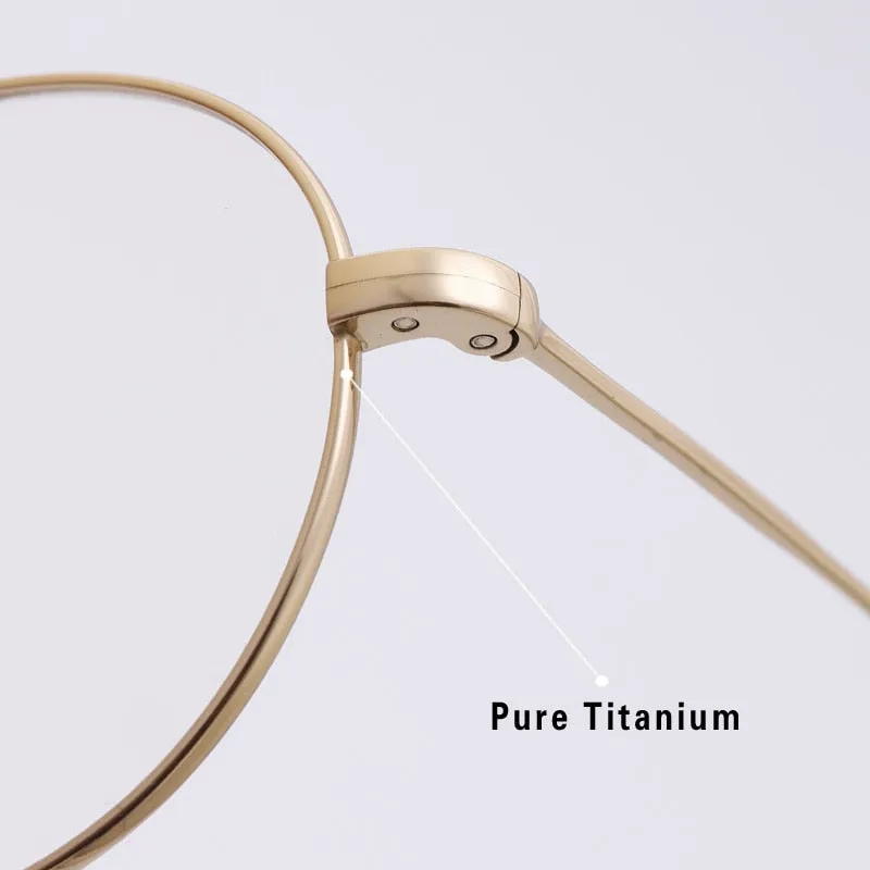 Muzz Unisex Full Rim Round Oval Titanium Frame Eyeglasses Mmmm1241