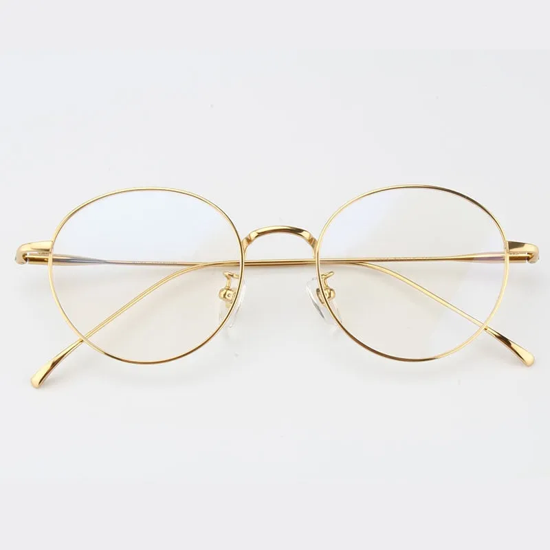 Muzz Unisex Full Rim Round Titanium Frame Eyeglasses 164044