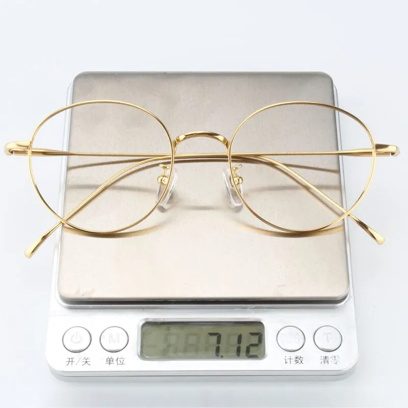 Muzz Unisex Full Rim Round Titanium Frame Eyeglasses 164044