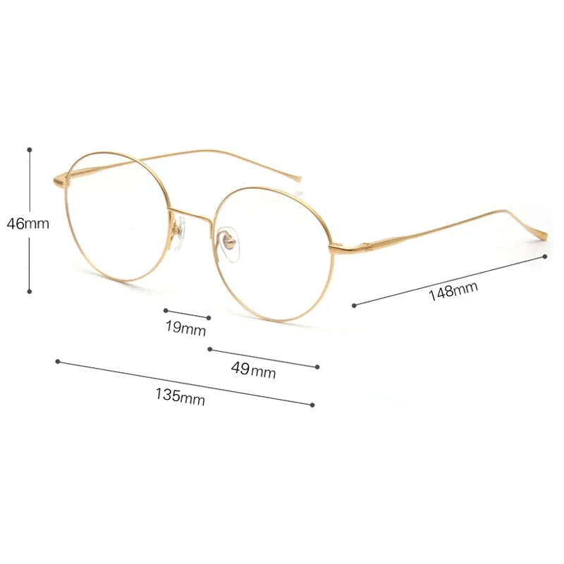 Muzz Unisex Full Rim Round Titanium Frame Eyeglasses 164044
