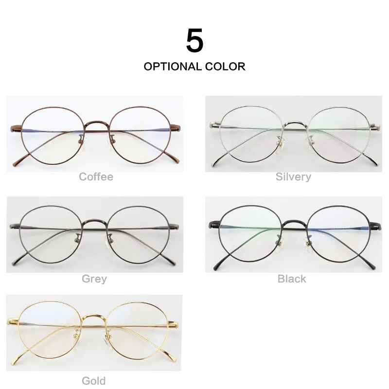 Muzz Unisex Full Rim Round Titanium Frame Eyeglasses 164044