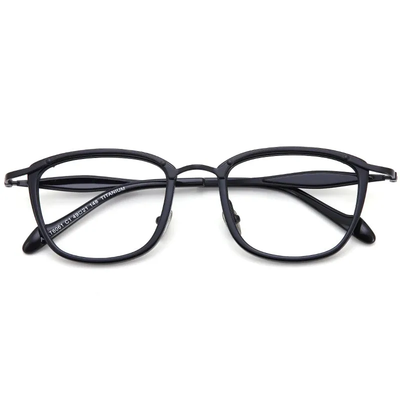 Muzz Unisex Full Rim Square Titanium Eyeglasses 6061