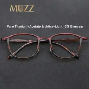 Muzz Unisex Full Rim Square Titanium Eyeglasses 6061