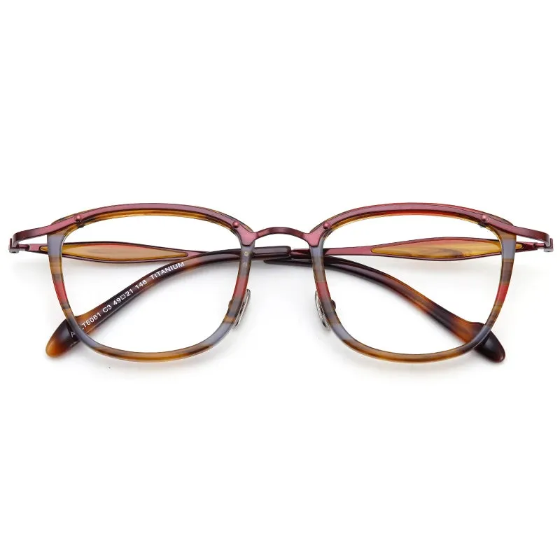 Muzz Unisex Full Rim Square Titanium Eyeglasses 6061