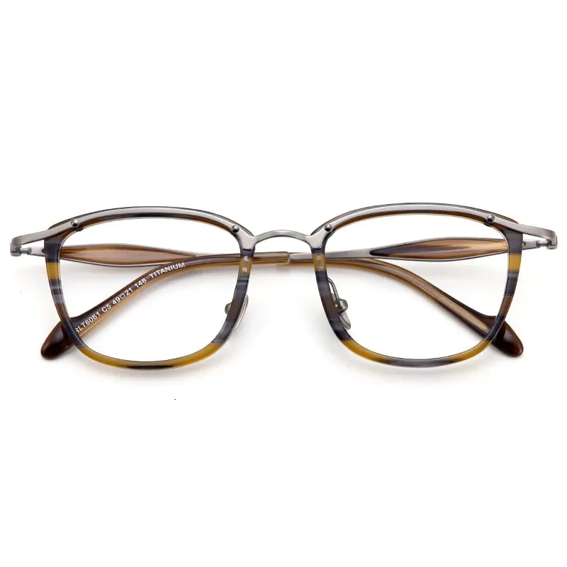 Muzz Unisex Full Rim Square Titanium Eyeglasses 6061