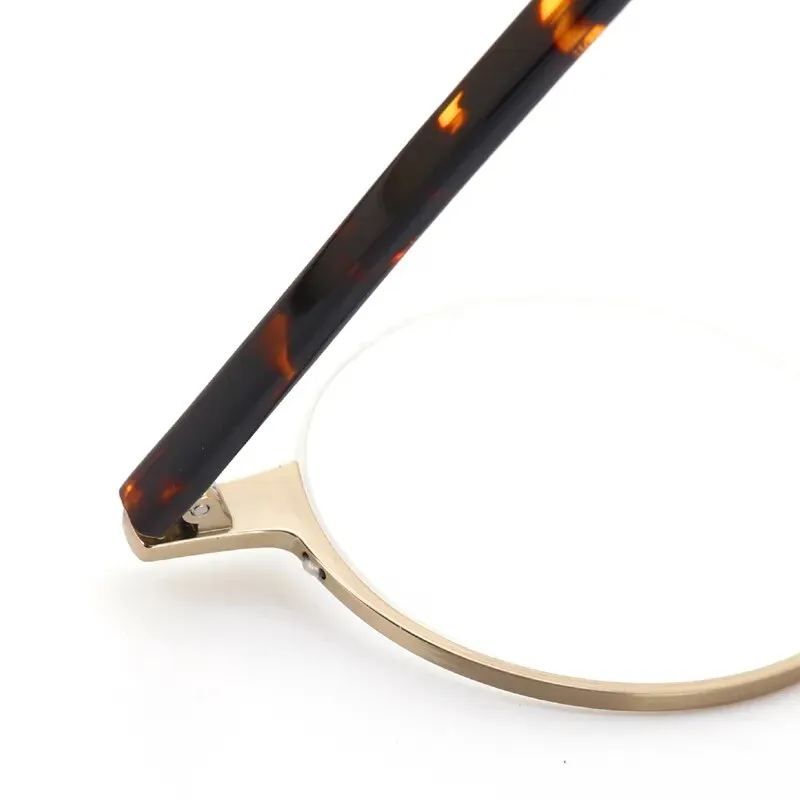 Muzz Unisex Semi Rim Small Round Titanium Acetate Eyeglasses Kmn80x