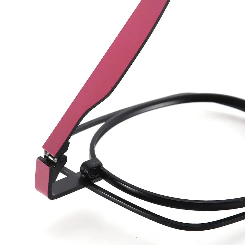 Muzz Women's Full Rim Round Square Alloy Eyeglasses 5525