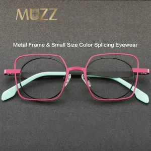 Muzz Women's Full Rim Round Square Alloy Eyeglasses 5525