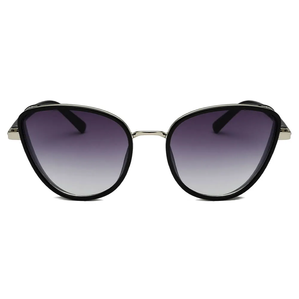 NARVA | Women Sleek Glitter Glamour Cat Eye Feline Fashion Sunglasses