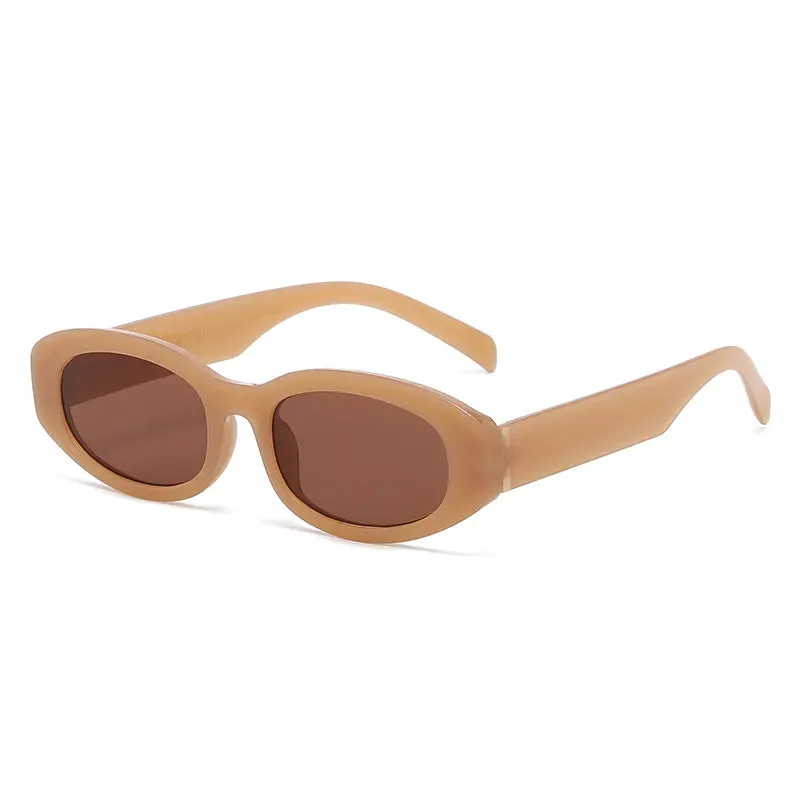 New Cycling Polygon Sunglasses Woman Fashion Black Small Frame Eyeglasses Vintage Sun Glasses Female Shades Oval Gradient
