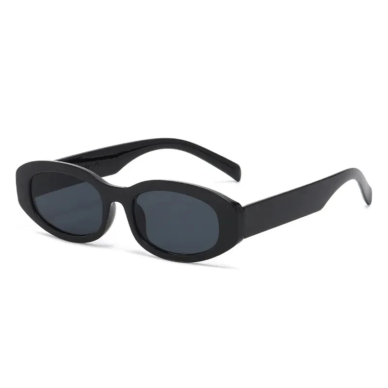 New Cycling Polygon Sunglasses Woman Fashion Black Small Frame Eyeglasses Vintage Sun Glasses Female Shades Oval Gradient