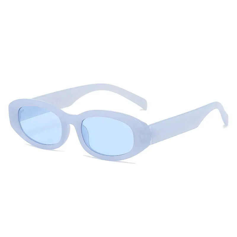 New Cycling Polygon Sunglasses Woman Fashion Black Small Frame Eyeglasses Vintage Sun Glasses Female Shades Oval Gradient