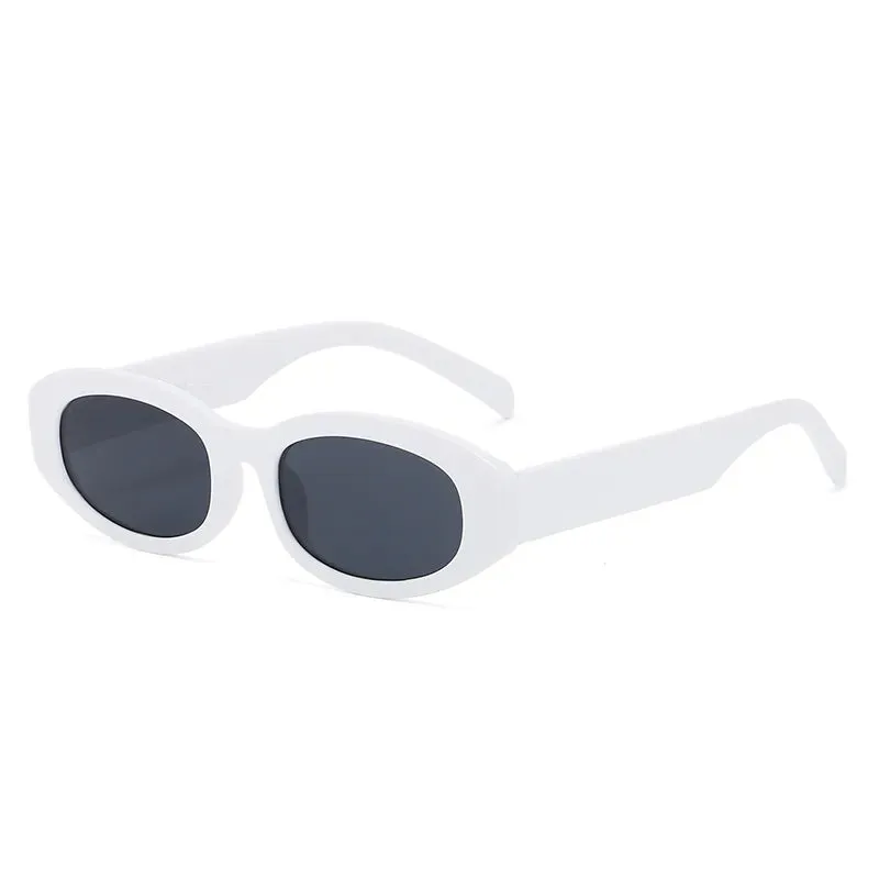 New Cycling Polygon Sunglasses Woman Fashion Black Small Frame Eyeglasses Vintage Sun Glasses Female Shades Oval Gradient