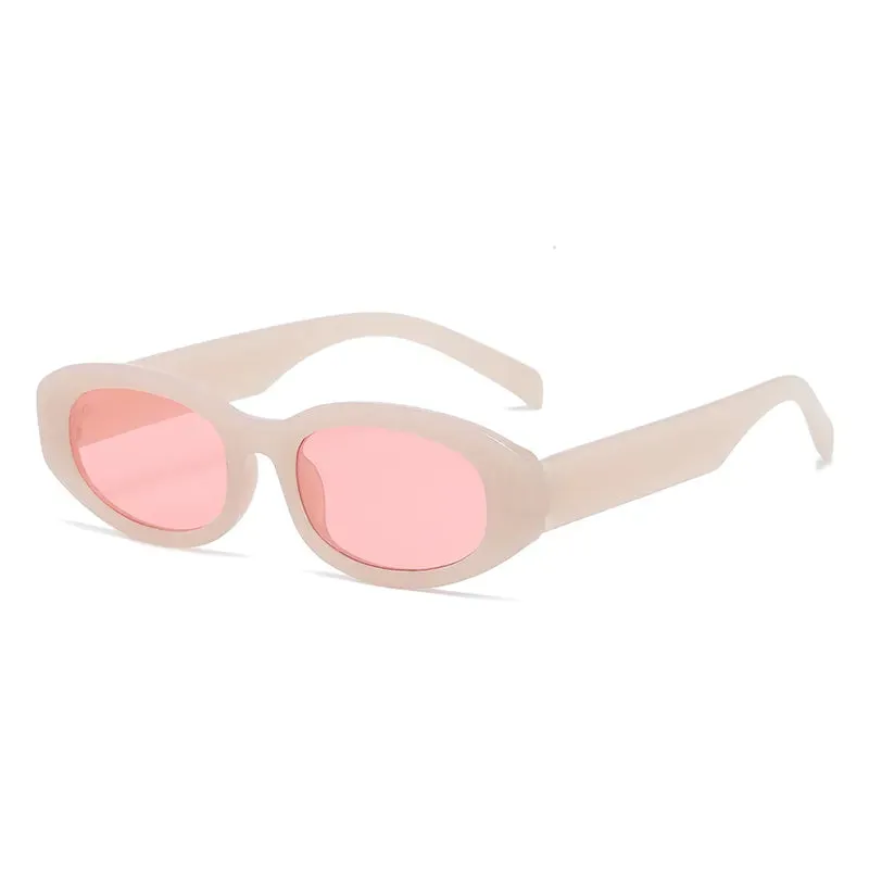 New Cycling Polygon Sunglasses Woman Fashion Black Small Frame Eyeglasses Vintage Sun Glasses Female Shades Oval Gradient
