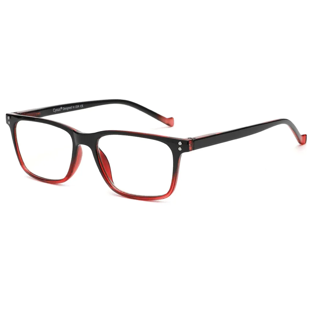 New Cyxus Blue Light Blocking & 1.0 Reading Glasses 2083, Red! Includes case, cleaning cloth & original box
