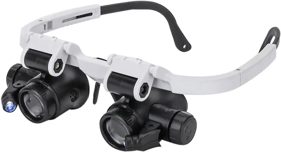 NEW Magnifying Glasses 8X 15X 23X Magnifier LED Headband Glass Eye Magnifying Repair Tool Watchmaking Coin Stamp Currency Book Errors Jewelry Necklace Magnifier Glasses Beading Biology Loupe Microscope