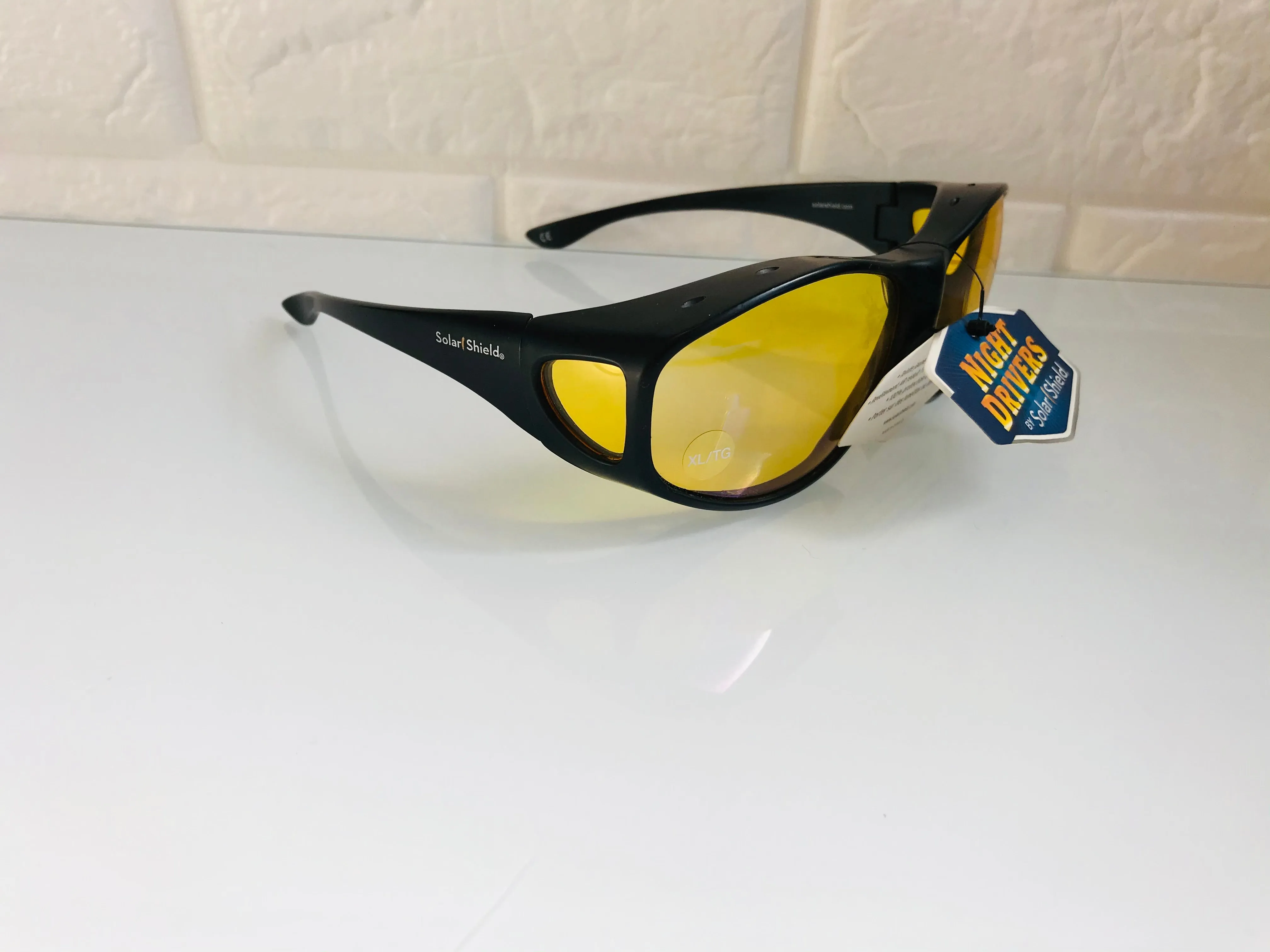 New Solar Shield Unisex Black Night Drivers Anti Glare SolarShield Sunglasses!