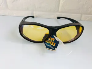 New Solar Shield Unisex Black Night Drivers Anti Glare SolarShield Sunglasses!