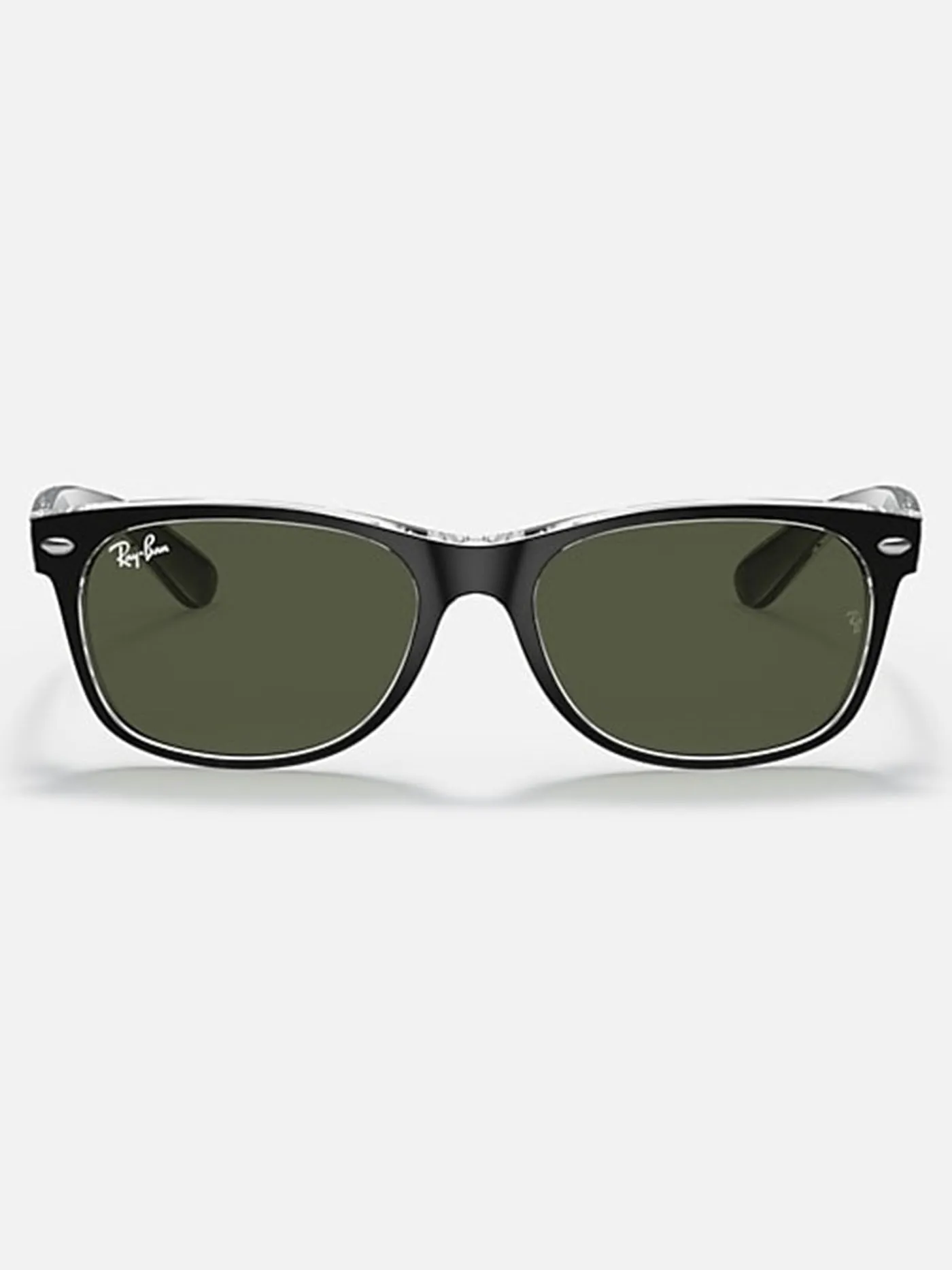 New Wayfarer Black On Transparent/G-15 Green Sunglasses