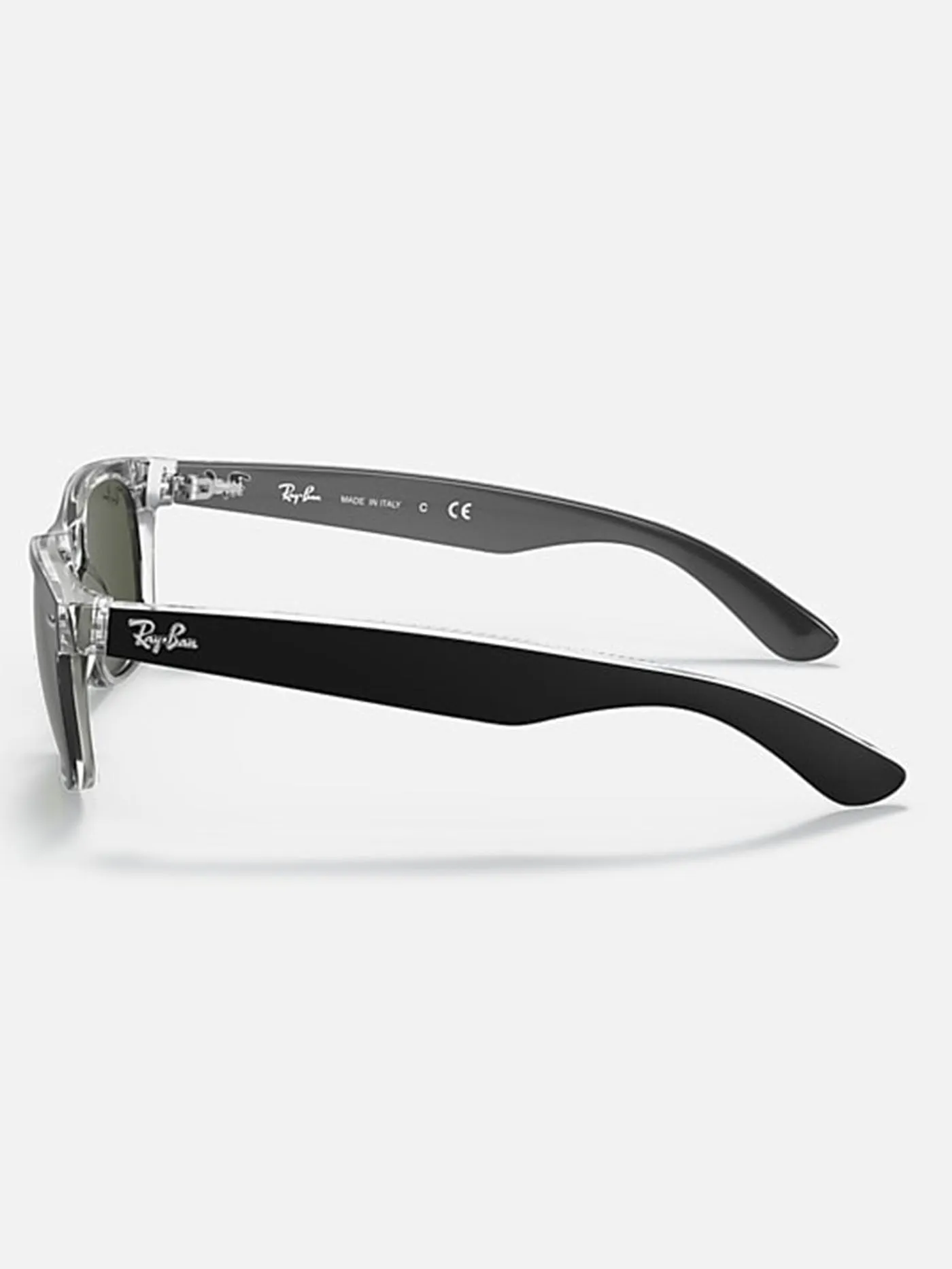 New Wayfarer Black On Transparent/G-15 Green Sunglasses