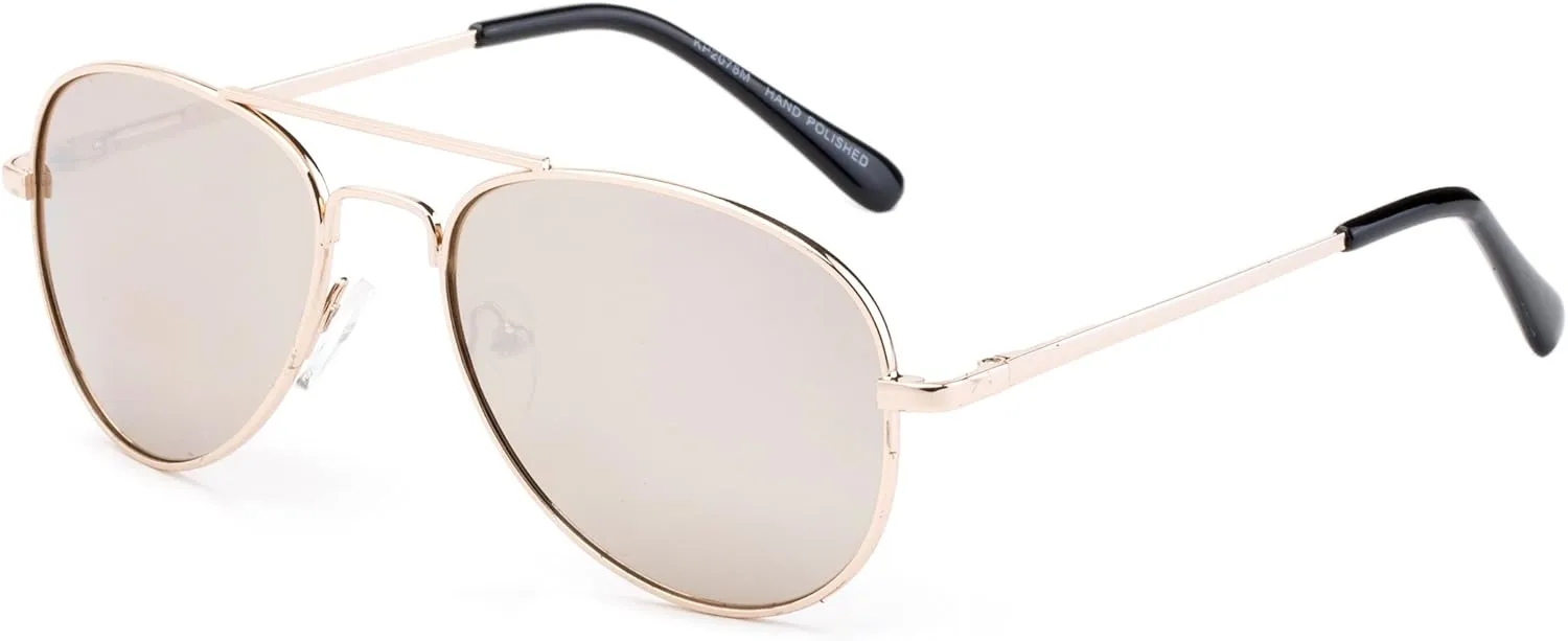 Newbee Fashion Popular Aviator Flash/Mirrored Fashion Aviator Kids Sunglasses with Spring Hinges