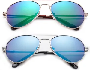 Newbee Fashion Popular Aviator Flash/Mirrored Fashion Aviator Kids Sunglasses with Spring Hinges