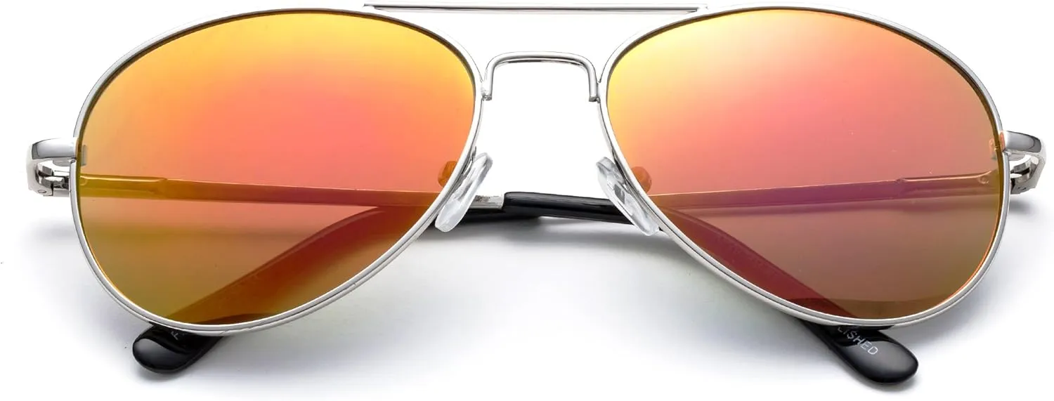 Newbee Fashion Popular Aviator Flash/Mirrored Fashion Aviator Kids Sunglasses with Spring Hinges
