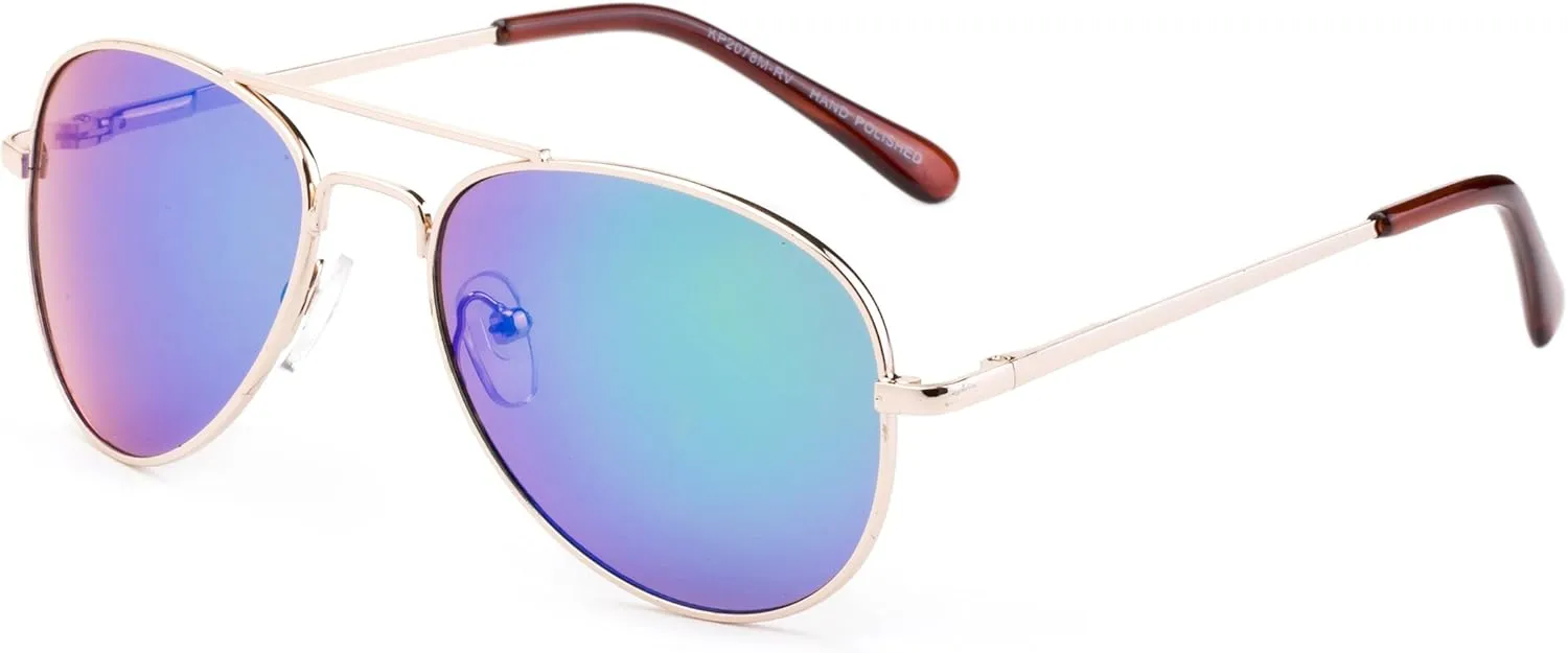 Newbee Fashion Popular Aviator Flash/Mirrored Fashion Aviator Kids Sunglasses with Spring Hinges