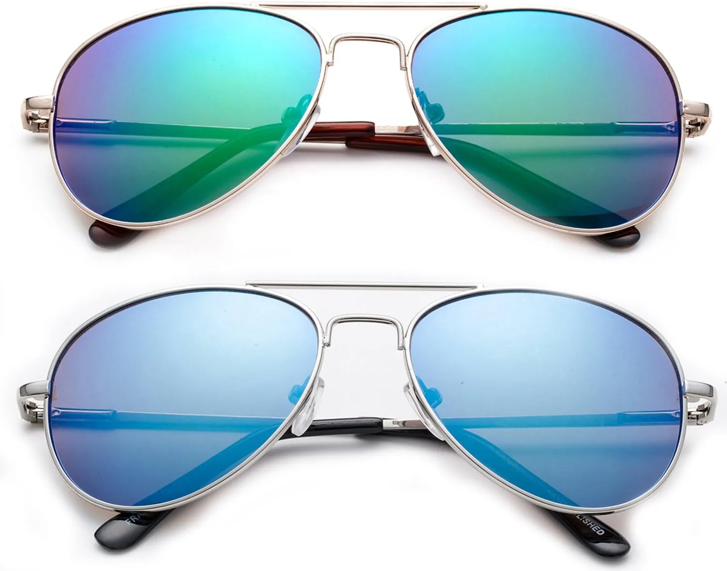 Newbee Fashion Popular Aviator Flash/Mirrored Fashion Aviator Kids Sunglasses with Spring Hinges