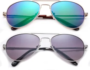 Newbee Fashion Popular Aviator Flash/Mirrored Fashion Aviator Kids Sunglasses with Spring Hinges