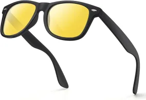 Night Vision Driving Glasses - Anti Glare HD Polarized Yellow Tinted Sunglasses for Men & Women