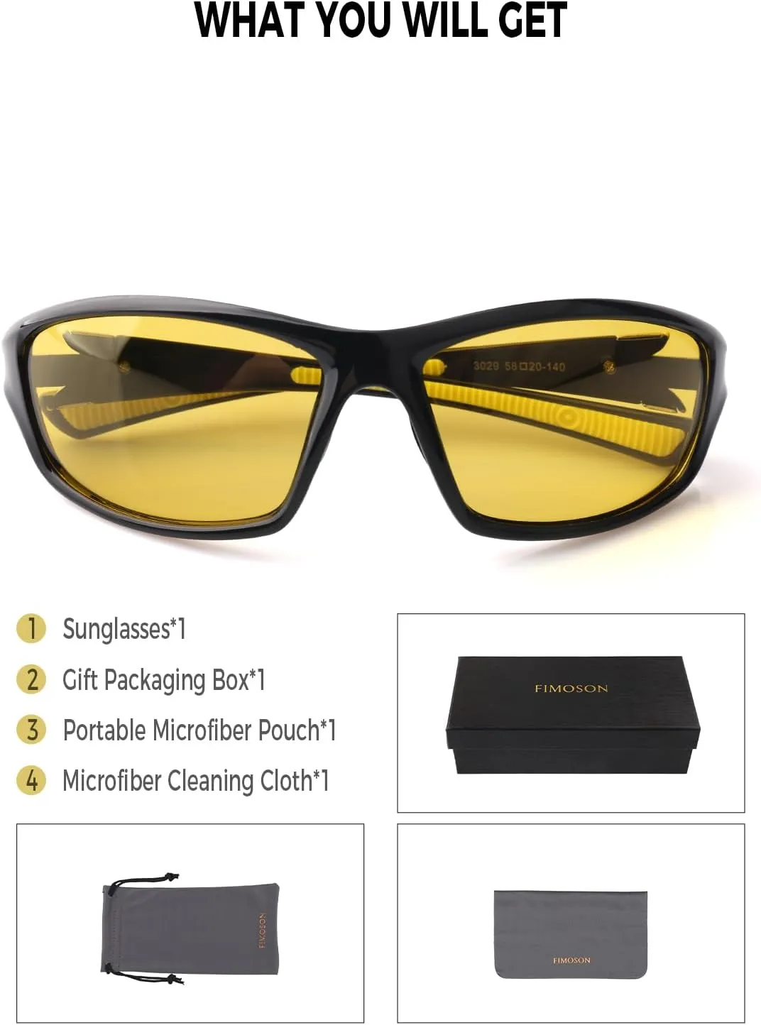 Night Vision Glasses for Men and Women, Driving Eyewear, Reduce Glare Enhance Vision HD Polarized Sunglasses