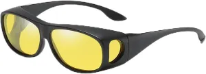 Nightglo Glasses, Night Driving Glasses, Polarized Anti-Glare, Over Glasses Fit, for Men and Women