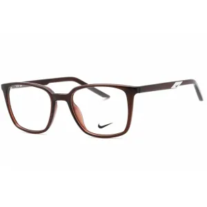 Nike Unisex Eyeglasses - Brown Basalt Plastic Full Rim Square Frame | NIKE 7259 201