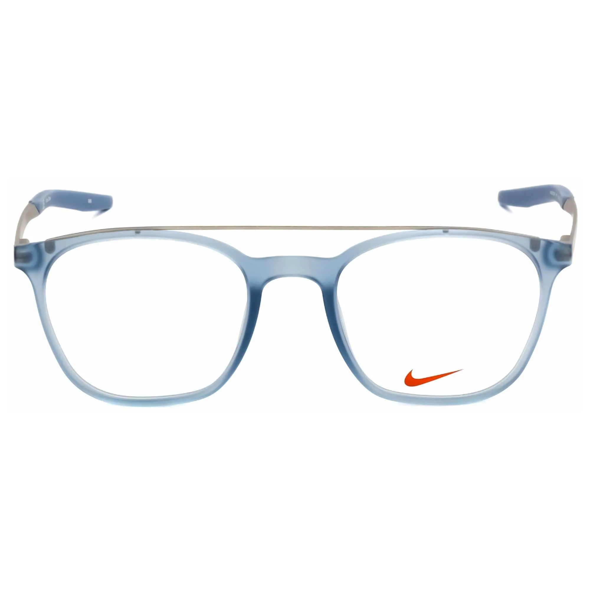Nike Unisex Eyeglasses - Matte Ocean Fog Square Plastic Frame | Nike 7281 401