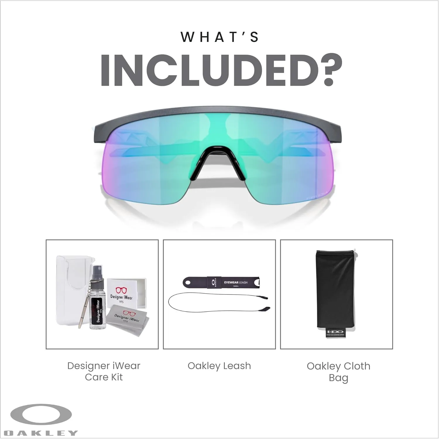 Oakley Kids Resistor OJ9010 Shield Junior Sunglasses for Boys   BUNDLE Accessory Leash   Designer iWear Kit