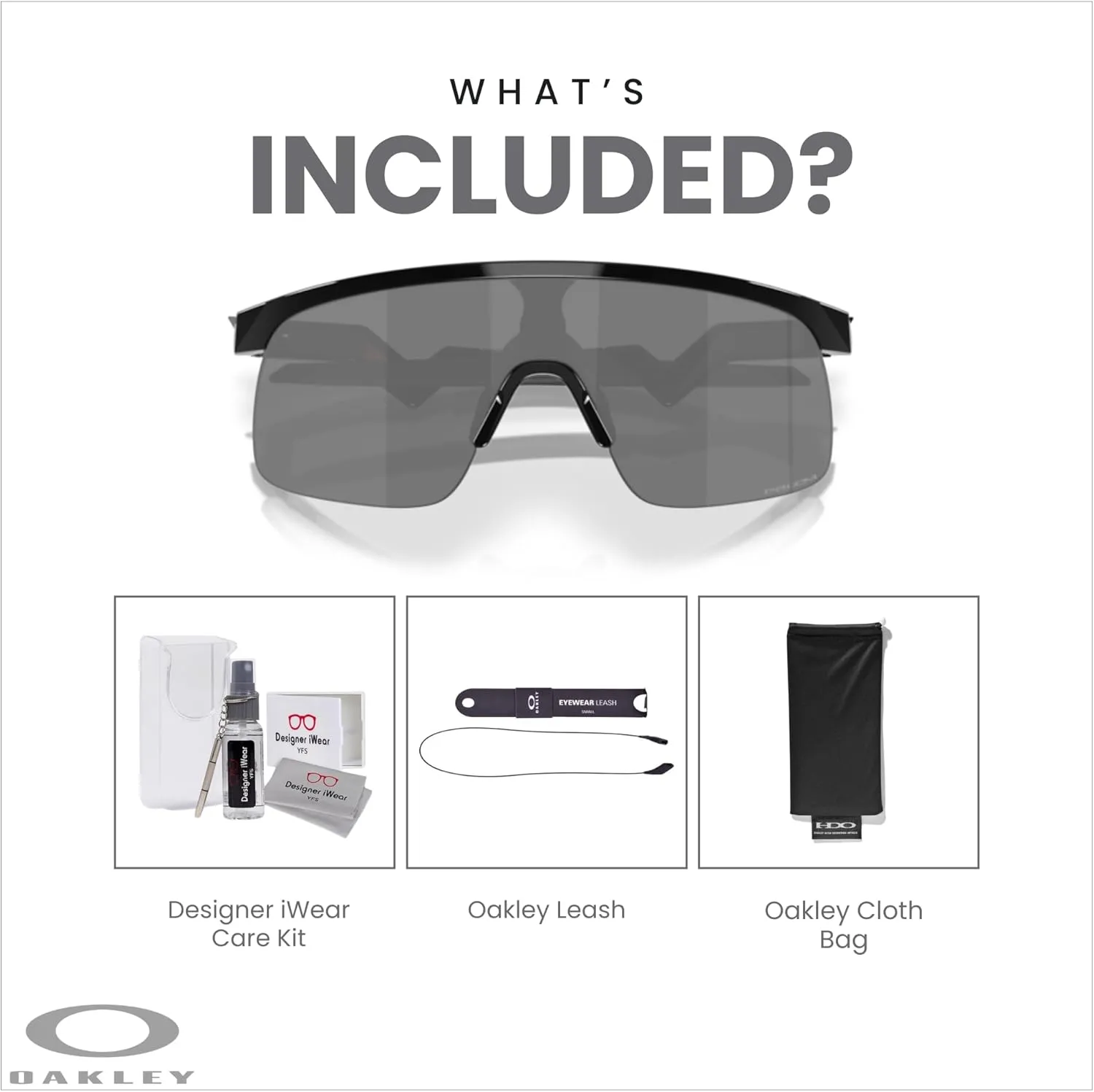 Oakley Kids Resistor OJ9010 Shield Junior Sunglasses for Boys   BUNDLE Accessory Leash   Designer iWear Kit