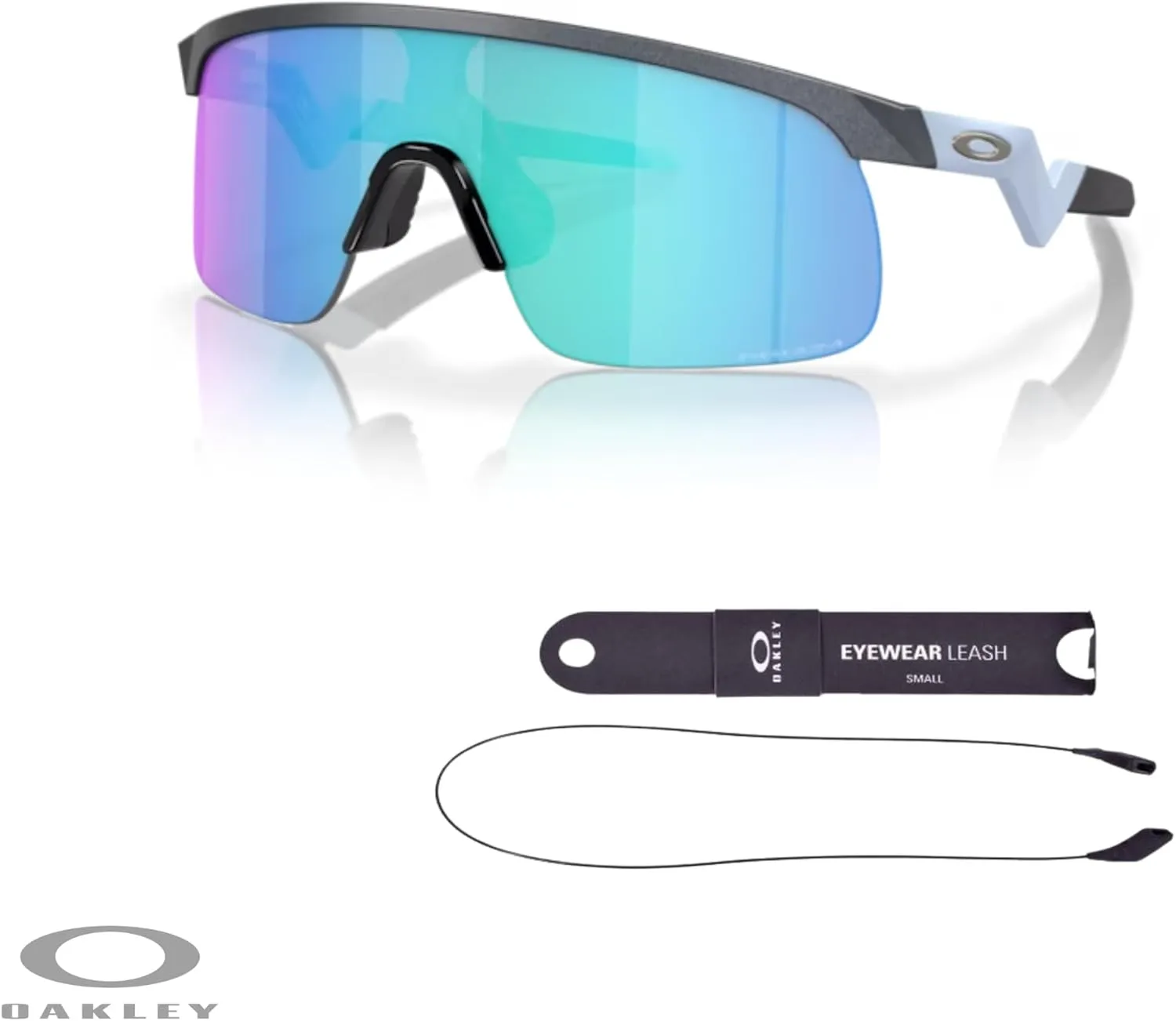 Oakley Kids Resistor OJ9010 Shield Junior Sunglasses for Boys   BUNDLE Accessory Leash   Designer iWear Kit