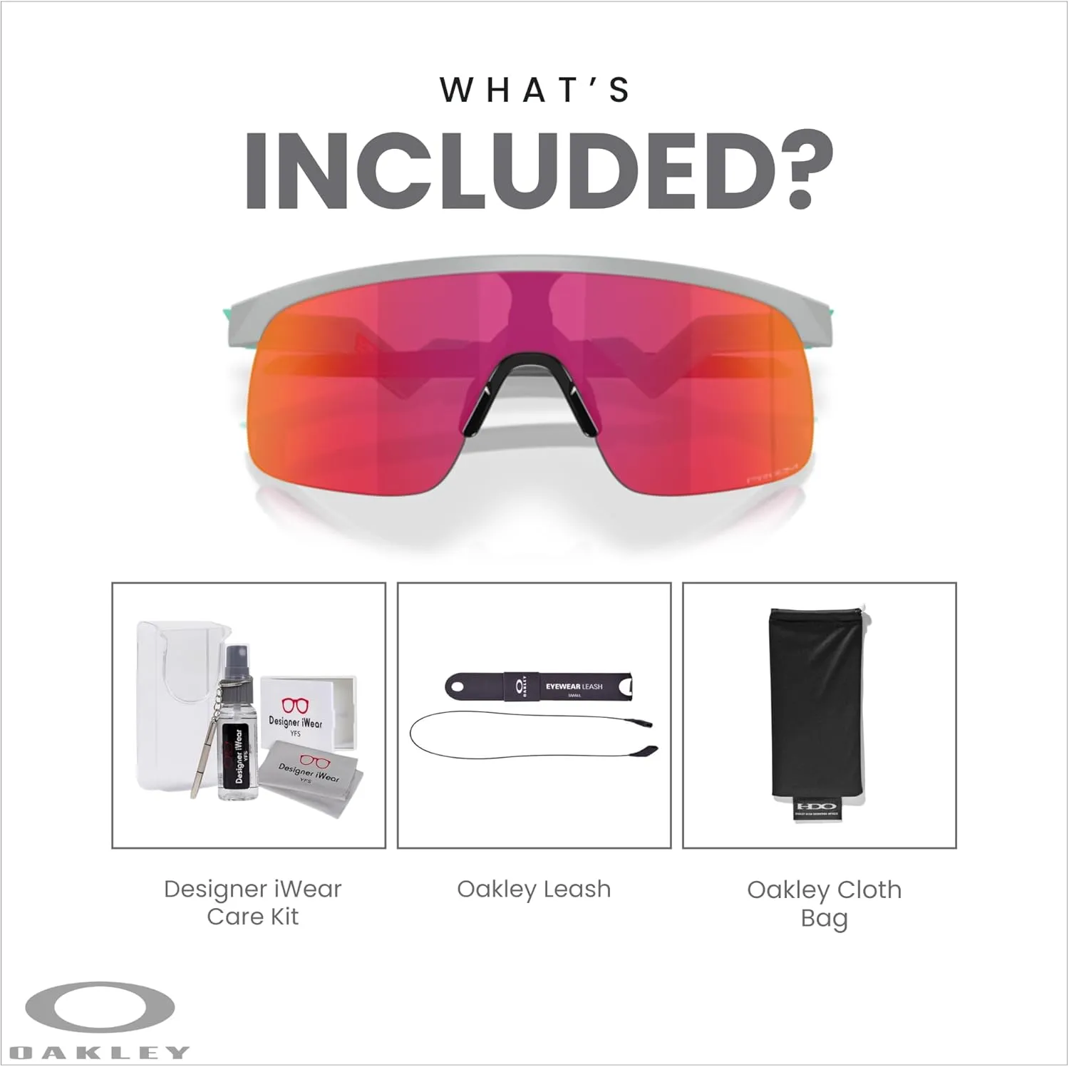 Oakley Kids Resistor OJ9010 Shield Junior Sunglasses for Boys   BUNDLE Accessory Leash   Designer iWear Kit