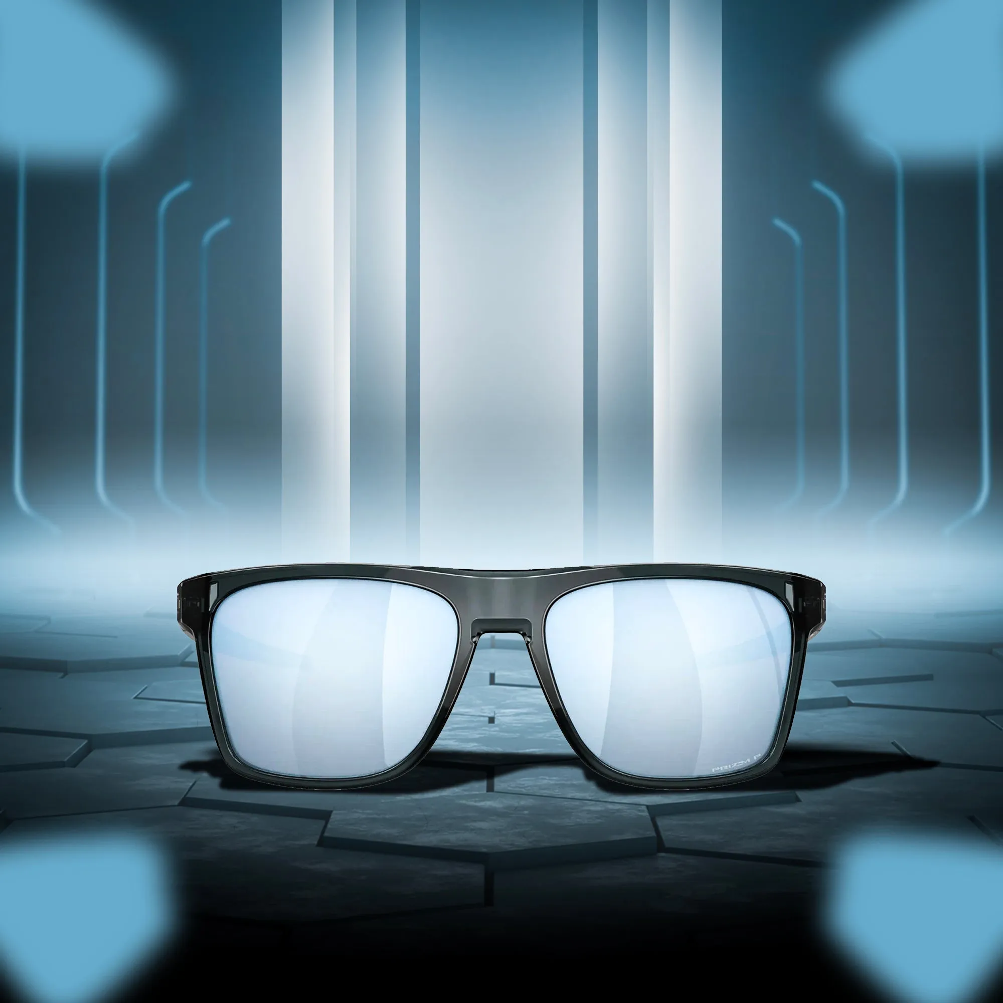 Oakley Leffingwell Crystal Black Prizm Deep Water Polar Sunglass