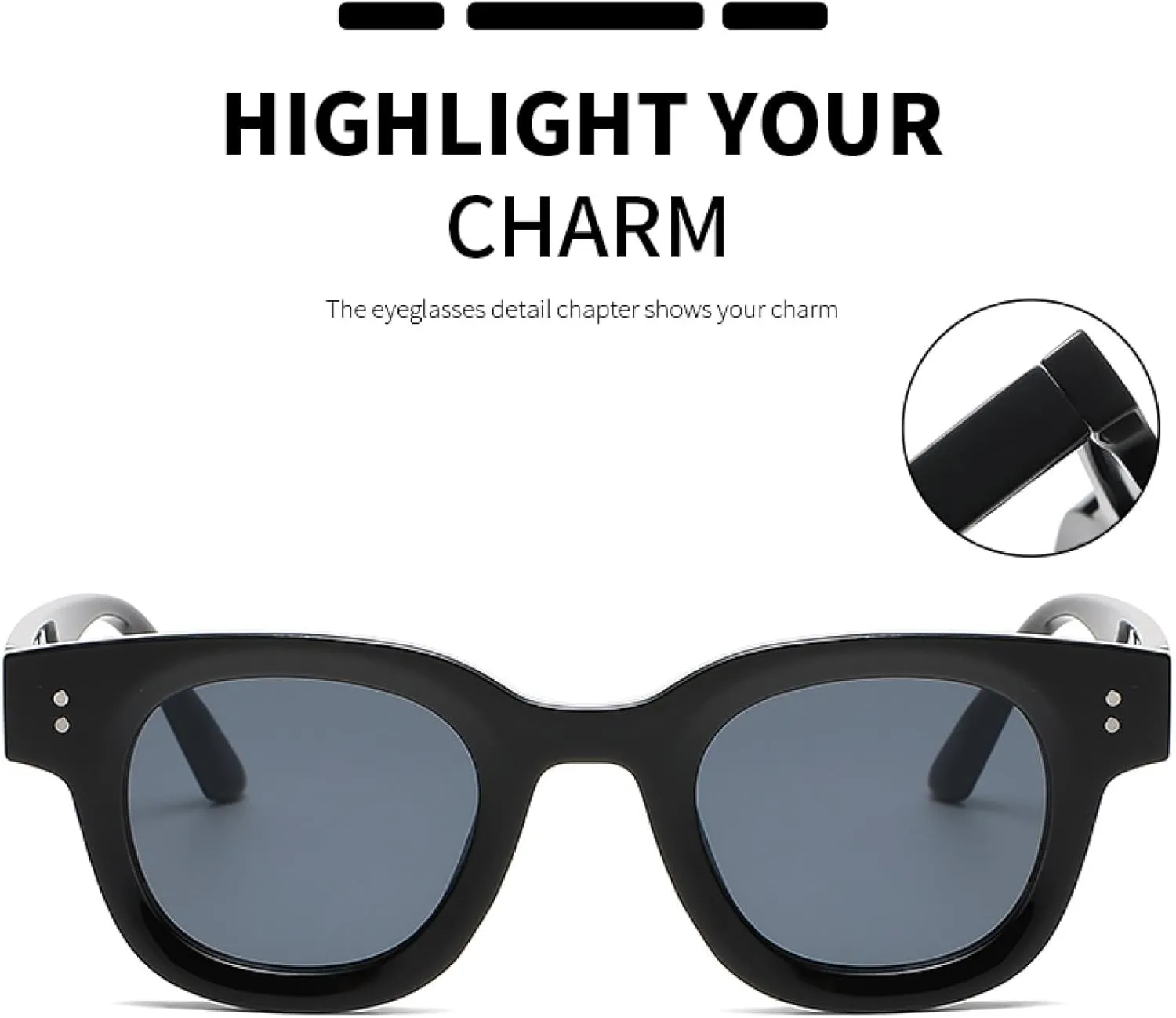 Ocean Retro Oval Frame Thickened Small Frame Fashion Sunglasses for Female