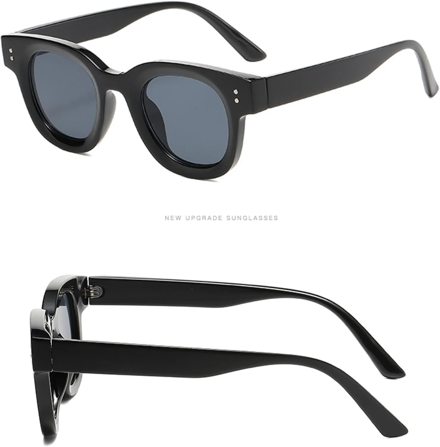 Ocean Retro Oval Frame Thickened Small Frame Fashion Sunglasses for Female