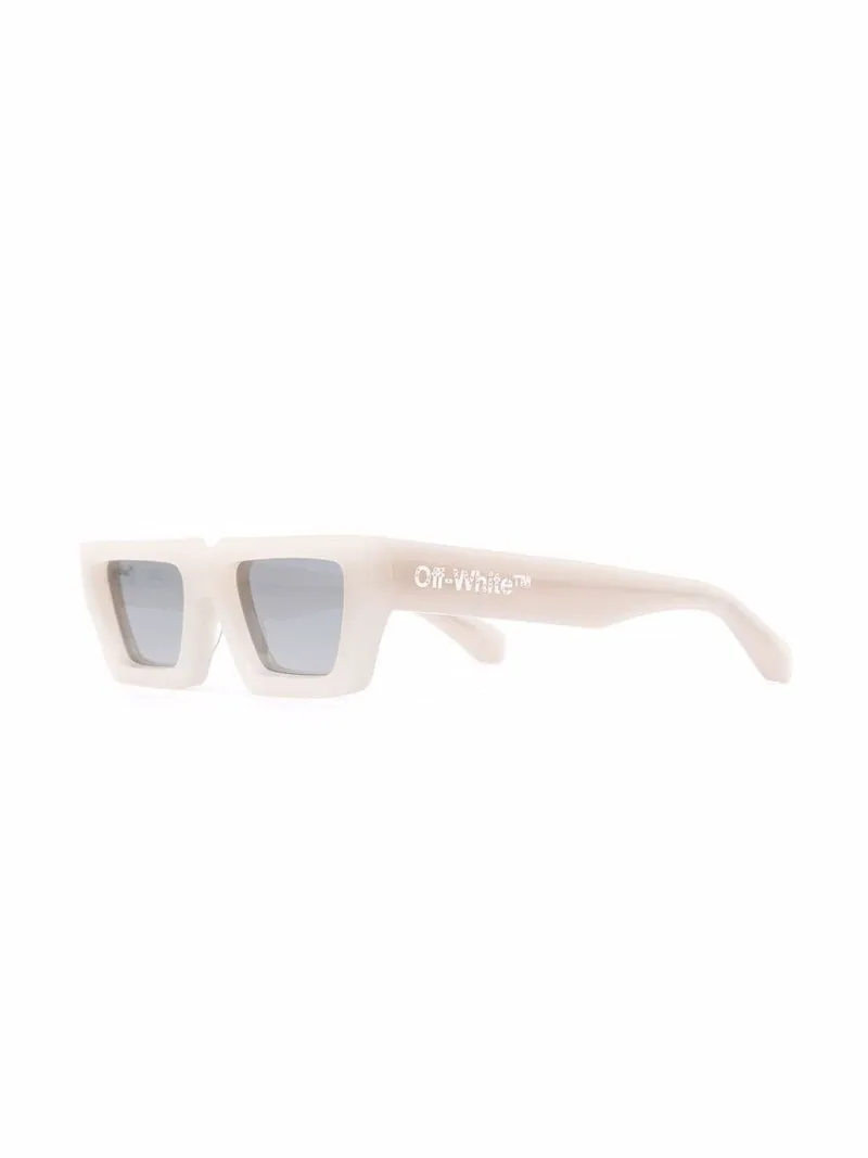 Off-White Manchester Rectangular Frame Sunglasses Beige/Silver/White