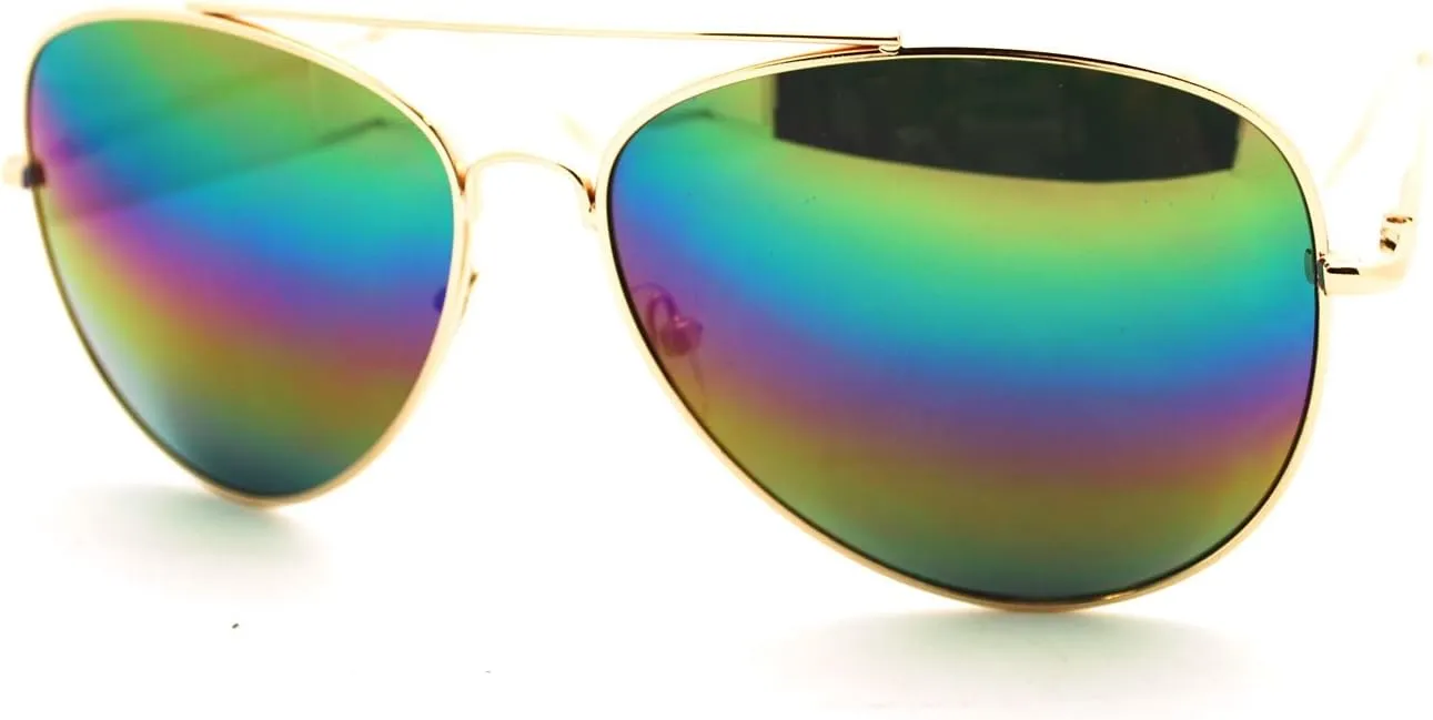 Oil Slick Rusta Mirrored Lens Police Motorcycle Biker Cop Pilot Sunglasses