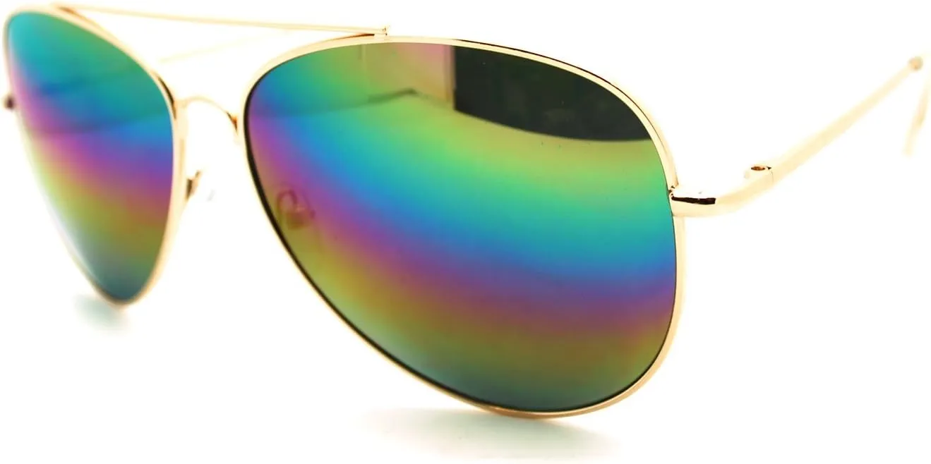 Oil Slick Rusta Mirrored Lens Police Motorcycle Biker Cop Pilot Sunglasses
