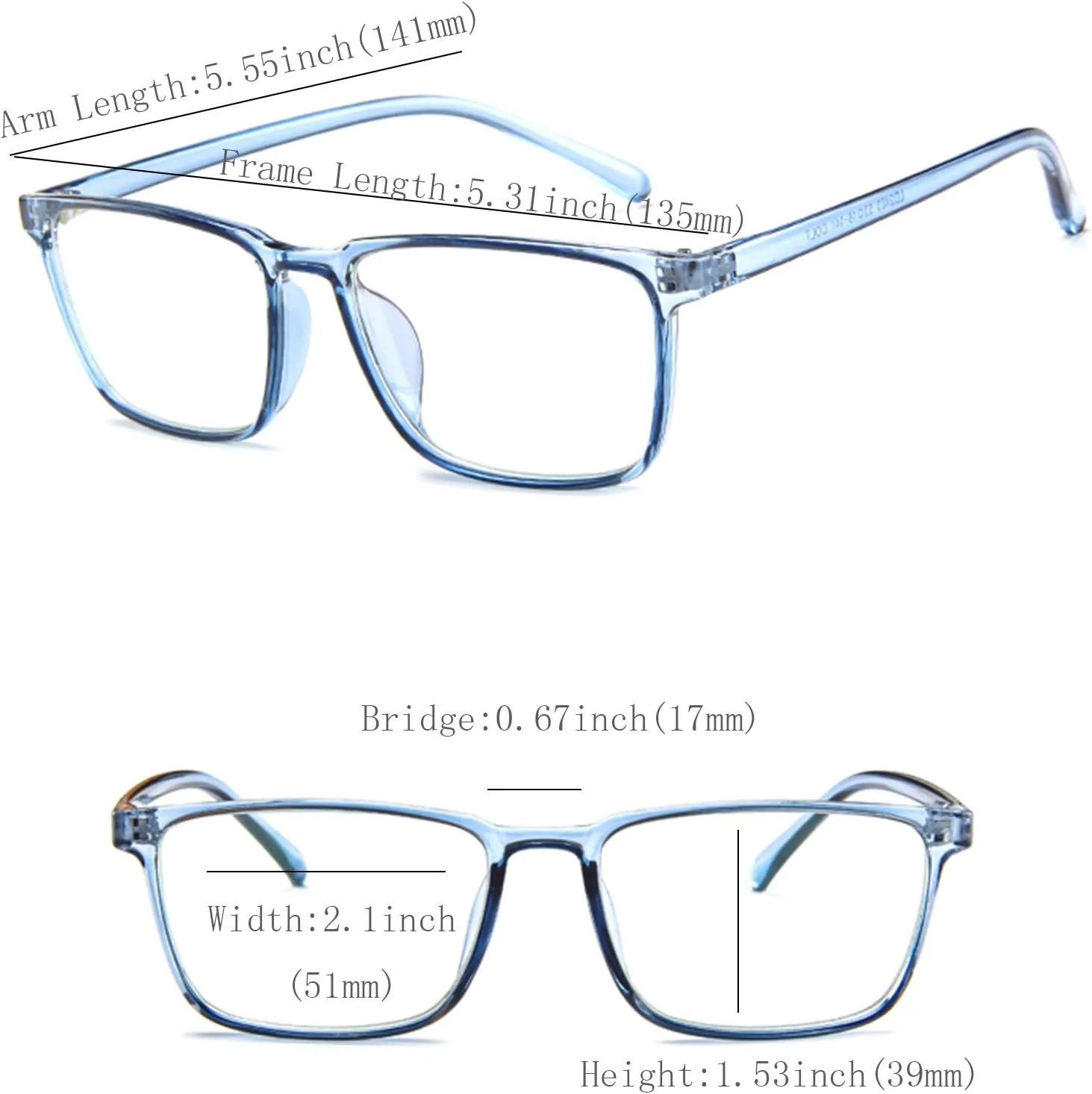 oriopxic Distance Blue light Glasses -4.00 Computer Nearsighted Glasses Anti Eyestrain Anti Glare Myopia Glasses