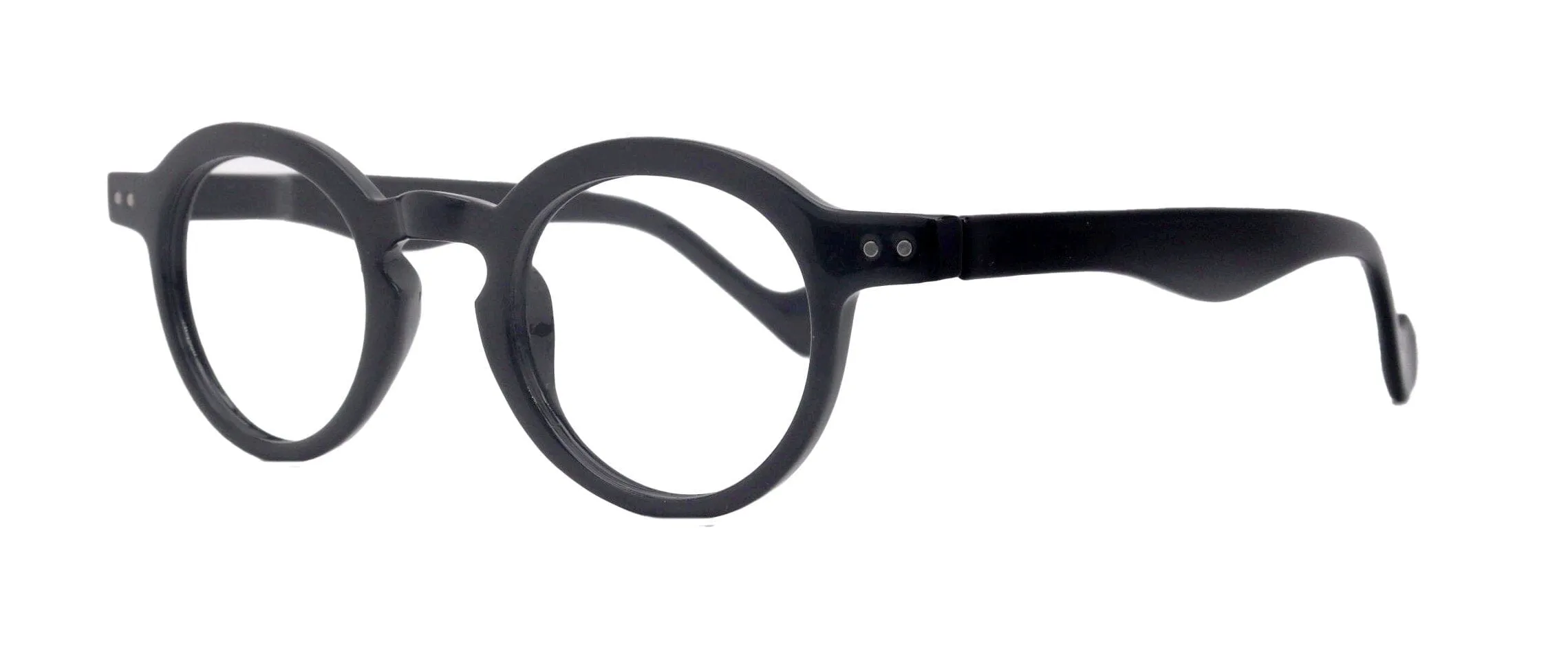 Orlando (Premium) Reading Glasses, High End Readers (Black)  (Round) Magnifying Eyeglasses, Optical, NY Fifth Avenue